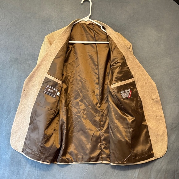 Levi’s Menswear Vintage Action Suit Blazer 44R Tan Grandpacore Sta Prest - Picture 1 of 12